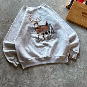 Gray Deer Print Men's Sweater